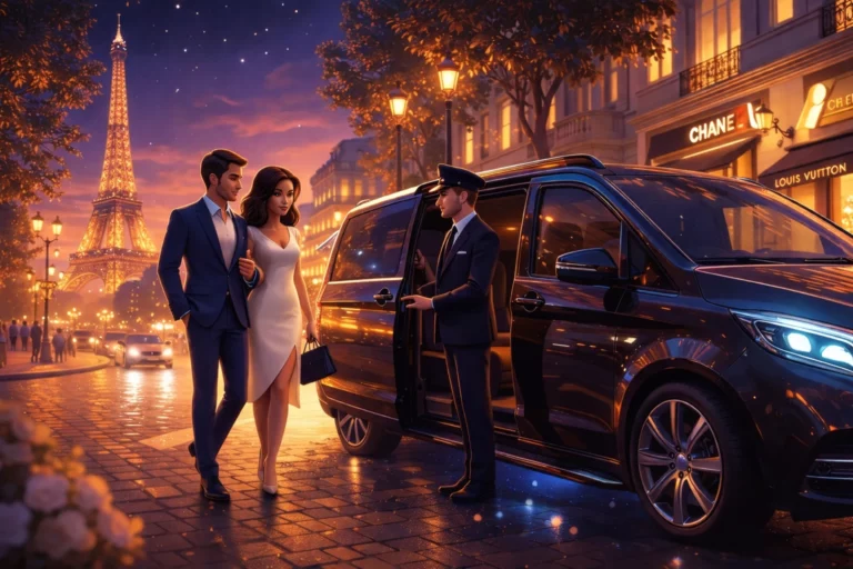 Chauffeur privé Triangle d&rsquo;Or ✨ Van luxe et transport Paris
